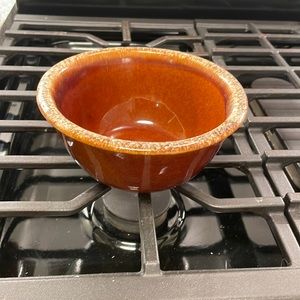 Vintage Ovenproof 6 inch bowl. Beautiful brown and white drip glaze EUC!